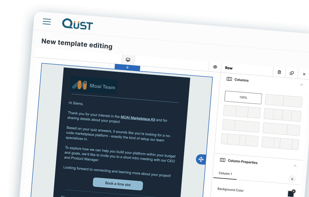 QUST.APP CRM Dashboard